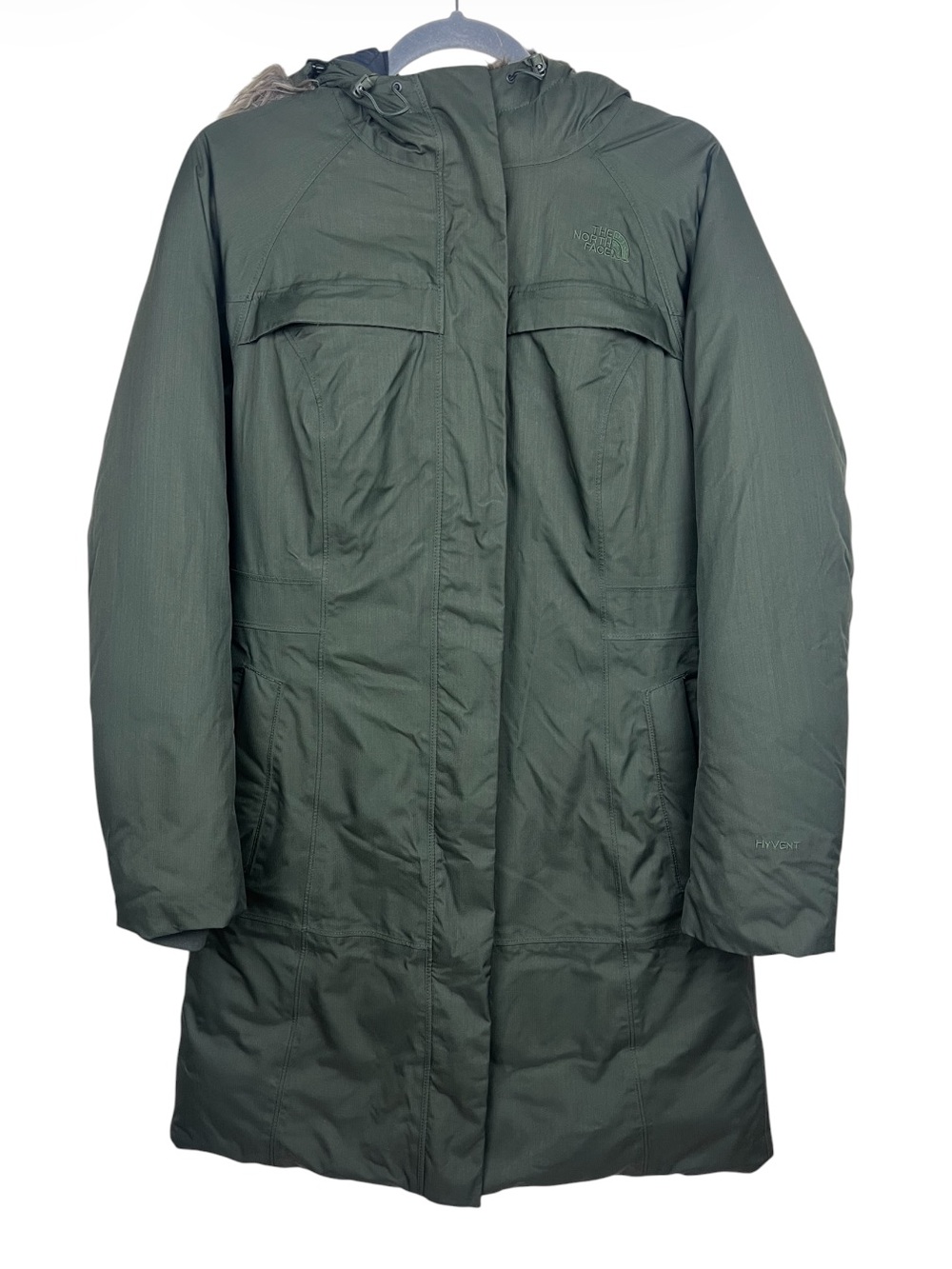 The North Face Arctic Hyvent Down Parka Women's S Olive Green Waterproof Winter